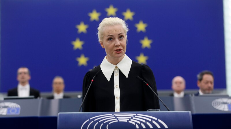 Nawalnajas Rede vor dem Europäischen Parlament wurde viel beachtet. (Bild: AP)