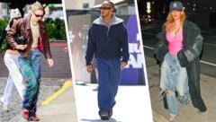 Gigi Hadid, Lewis Hamilton und Rihanna in lässigen Jeans, perfekt gestylt mit den richtigen Accessoires und Schuhen. (Bild: Photo Press Service Image courtesy of Gucci/Getty Images Krone KREATIV,)