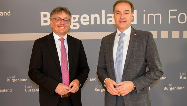Sehen positive Entwicklung: Wirtschaftsagentur-Chef Michael Gerbavsits und Landesrat Leonhard Schneemann. (Bild: LMS)