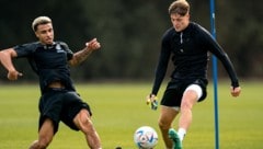 Noah Eyawo (li.) galt als Top-Talent bei Sturm - jetzt greift er in der Regionalliga für Weiz an. (Bild: GEPA pictures)