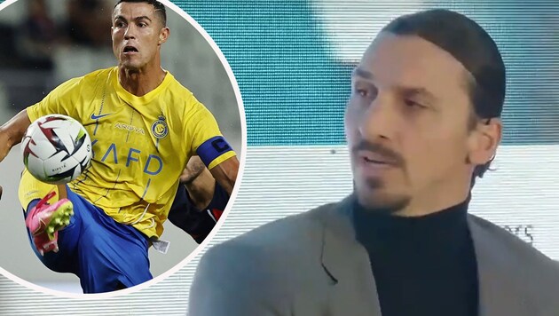 Zlatan Ibrahimovic (right) and Cristiano Ronaldo (Bild: Glomex, AP)