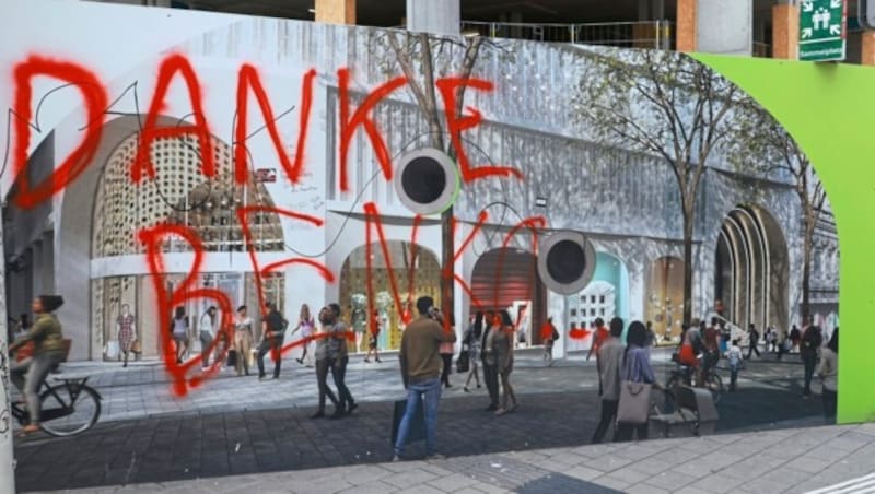 Die Baustelle des Kaufhauses Lamarr in Wien steht derzeit still. (Bild: Peter Tomschi)