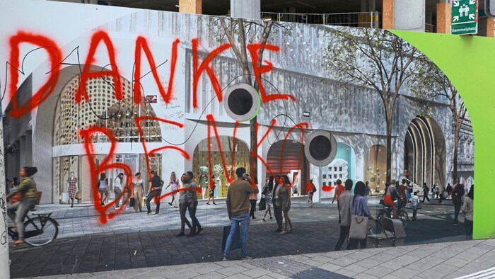 Die Baustelle des Kaufhauses Lamarr in Wien steht derzeit still.