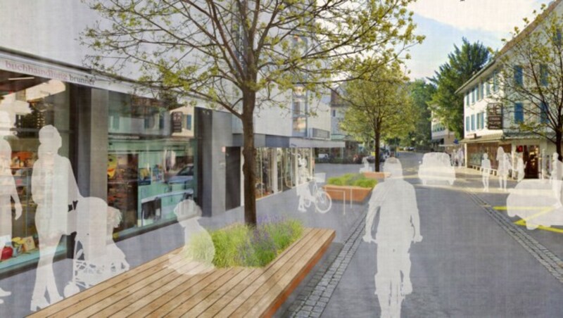 So soll sich die Marktstraße bald präsentieren. (Bild: Stadt Dornbirn)