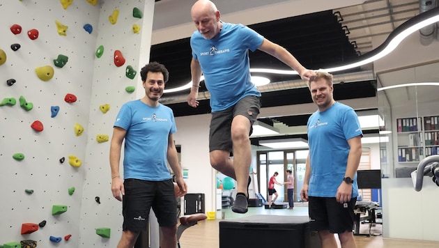 Reini Huber (Mitte) ist am Absprung - am Samstagabend übergibt er das Zepter offiziell an seine beiden Nachfolger Claudio Huber (rechts) und Stefan Mair. (Bild: Birbaumer Christof)