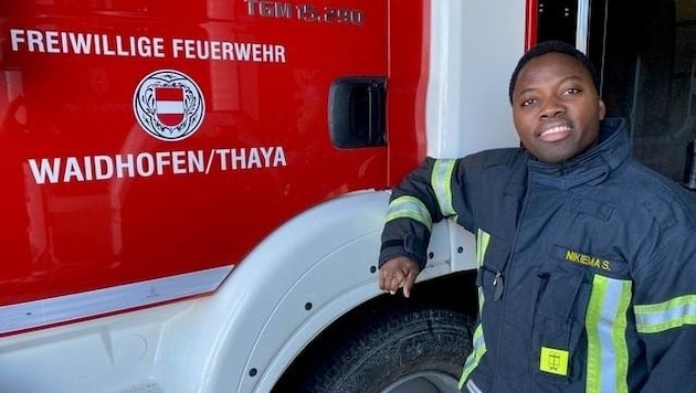 Salif Nikiema trat 2007 der freiwilligen Feuerwehr bei. (Bild: NÖLFK/Franz Resperger)