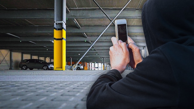 Lieu du crime : dans ce garage de Favoriten, la jeune fille a également été victime de la bande de jeunes. (Bild: Martin A. Jöchl, stock.adobe.com, Krone KREATIV)