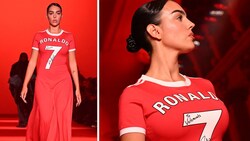 Georgina Rodriguez im Ronaldo-Look (Bild: APA/AFP/MIGUEL MEDINA)