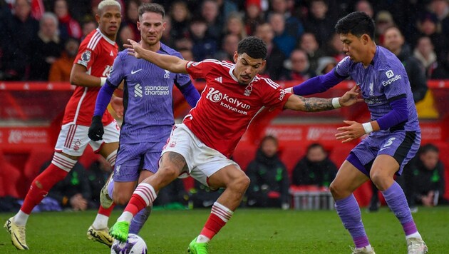 Liverpool had a tough time at Nottingham Forest. (Bild: AP)