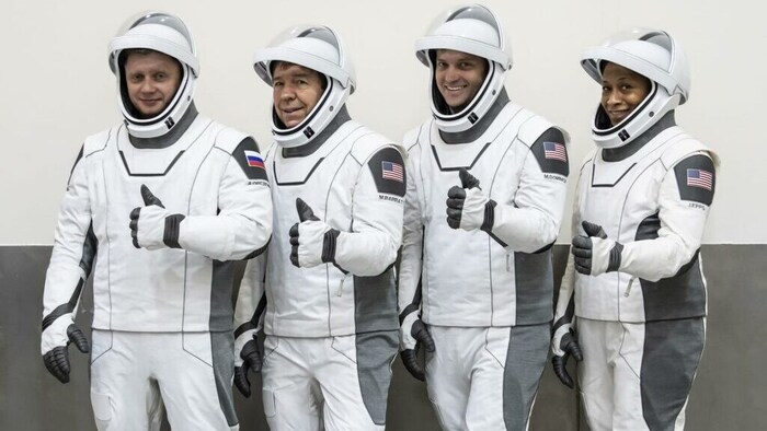 „Crew-8“ (v.l.n.r l.): Alexander Grebenkin, Michael Barratt, Matthew Dominick und Jeanette Epps