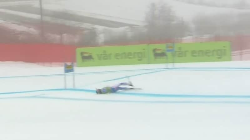 Gauche crashed hard on the piste. (Bild: Screenshot/ORF)