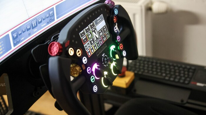 The steering wheel is extremely important on the simulator.