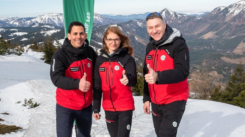 Landesleiter Matthias Cernusca (li.) mit Simone Radl und Karl Weber (Bild: DORISSEEBACHER)