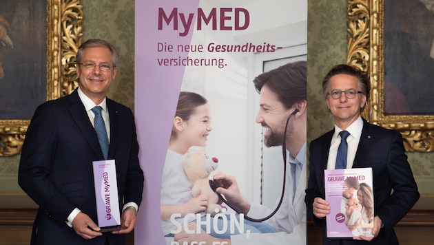 Klaus Scheitegel, Generaldirektor der Grazer Wechselseitigen, und Stellvertreter Gernot Reiter (Bild: GRAWE/Sophie Zechner)
