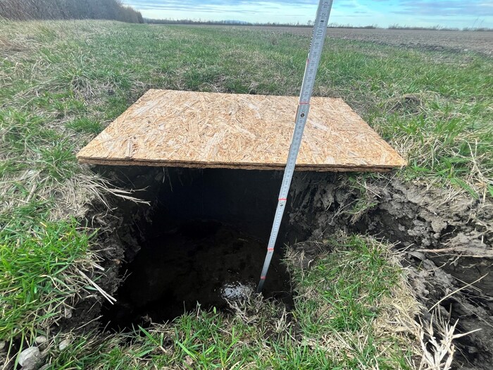 Einem Kutschenfahrer und seinem Pferd wäre dieses 90 Zentimeter tiefe Loch beinahe zum ...