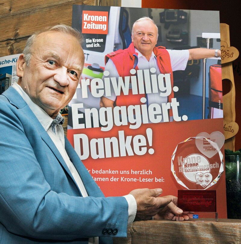 Hinterwallner was honored by the "Krone" as a person of the heart (Bild: Pressefoto Franz Crepaz)