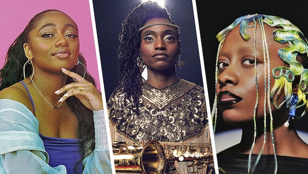 Samara Joy, Lakecia Benjamin und Cécile McLorin Salvant (Bild: © Karolis Kaminskas © Meredith Truax © Elizabeth Leitzell Krone KREATIV,)