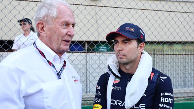 Helmut Marko, Sergio Perez (Bild: GEPA pictures)