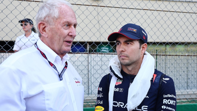 Helmut Marko (left) and Sergio Perez (Bild: GEPA pictures)