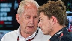 Dr. Helmut Marko (l.) und Max Verstappen (Bild: APA/AFP/JOHN THYS)