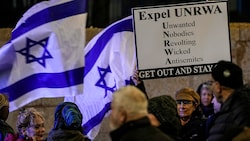 Protest gegen die UNRWA in Jerusalem (Bild: AP)