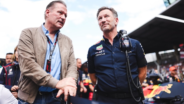 Jos Verstappen (left) and Christian Horner (Bild: GEPA pictures)