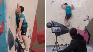 Das Videostudium ist ein großer Teil von Uzniks Boulder-Training. (Bild: zVg)