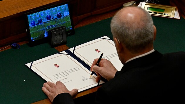 El presidente húngaro Tamás Sulyok (foto de archivo) (Bild: AP)