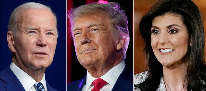 Joe Biden, Donald Trump et Nikki Haley