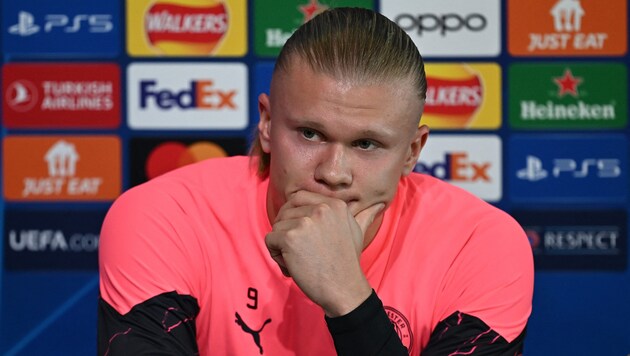 Erling Haaland was asked about his plans for the future. (Bild: APA/AFP/Paul ELLIS)