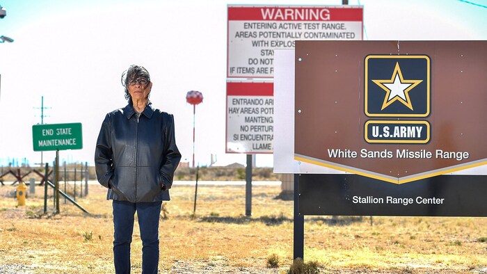 Louisa Lopez vit toujours à proximité du site d'essai de Trinity au Nouveau-Mexique.