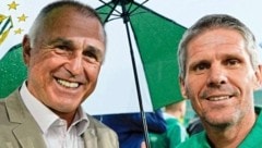 Zwei Rapid-Legenden: Gustl Starek und Didi Kühbauer (Bild: SEPA.Media | Josef Bollwein)