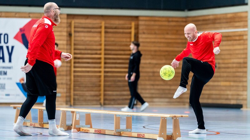 Ales Pajovic (l.) und Robert Weber (r.) ist beim Training nie fad. (Bild: GEPA pictures)