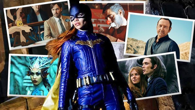 Von „Batgirl“ bis Kevin Spaceys „Gore“: Viele große Filme verschwinden in den Untiefen des Archivs. (Bild: Verleihe, picturedesk, Krone KREATIV)