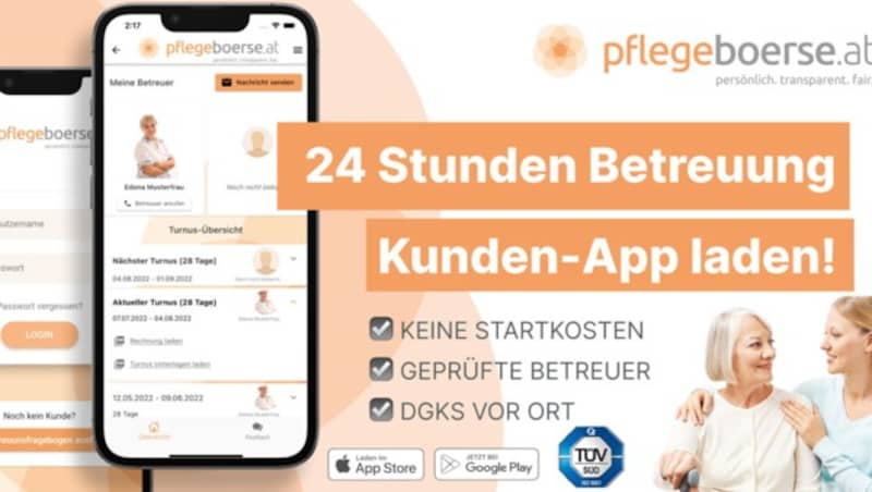 (Bild: Screenshot/pflegeboerse.at)