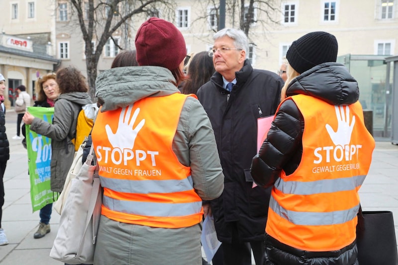 In der Landeshauptstadt wurde protestiert.  (Bild: Uta Rojsek-Wiedergut)