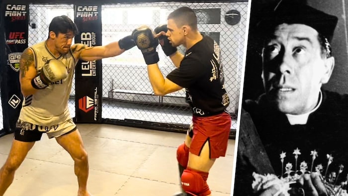 Powerful preacher: Diego Nunes (left), here sparring with Bogdan Grad, follows in the footsteps ...