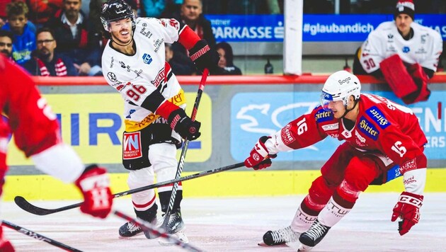 Steve Owre and his Pioneers have the chance to equalize in the playoff quarter-final against the KAC on Wednesday. (Bild: GEPA pictures)