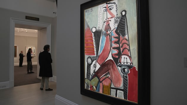 The Picasso painting "Homme a la pipe" was auctioned for around 16 million euros. (Bild: AP)