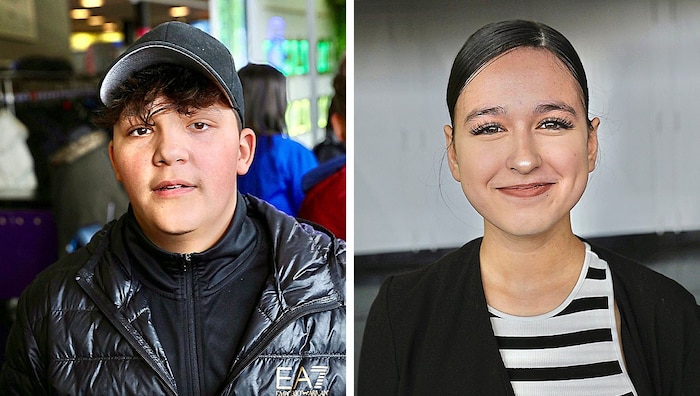 Raffael Ullram (14) wants to start an apprenticeship as a car mechanic after school (left). ...