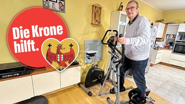 Aufgeben gibt‘s nicht. Peter Wolfbeisz kämpft sich durch den Alltag. (Bild: Christian Schulter, Krone KREATIV)