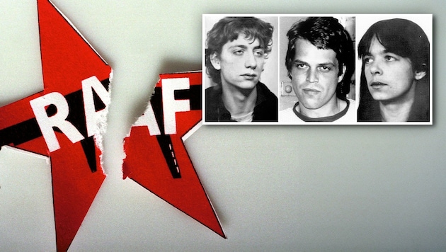 30 Jahre wurde nach den RAF-Terroristen Burkhard Garweg, Ernst-Volker Staub und Daniela Klette gefahndet. Nach der Verhaftung von Klette in Berlin sind die Rote Armee Fraktion und ihre mörderischen Taten wieder beliebtes Gesprächsthema. (Bild: picturedesk.com, Krone KREATIV)