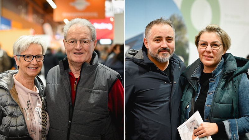 Brigitte und Johann Stöger (Bild links) aus Prambachkirchen wollen eine Energieberatung, Gerald und Birgit Zandonella aus Vorchdorf wollen Haus bauen. (Bild: Markus Wenzel (2))