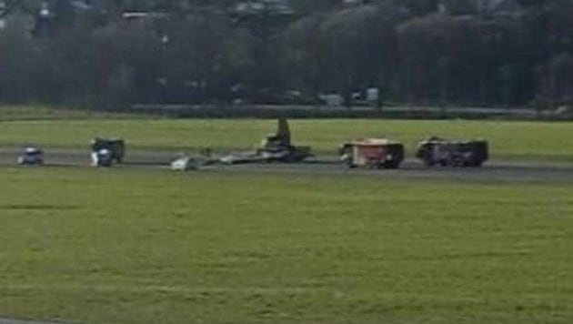 The accident occurred when the plane touched down on the runway. (Bild: zVg)