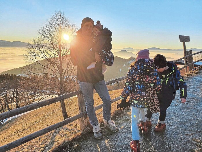 The three children (aged 3, 7 and 10) will never forget their beloved dad.