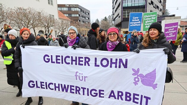 Demo am Weltfrauentag 2023 in Graz (Bild: Christian Jauschowetz)