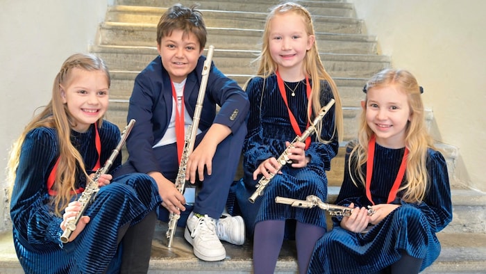 "David &amp; the Supergirls" - Aliya, Lara, Clara and David won 1st prize. 