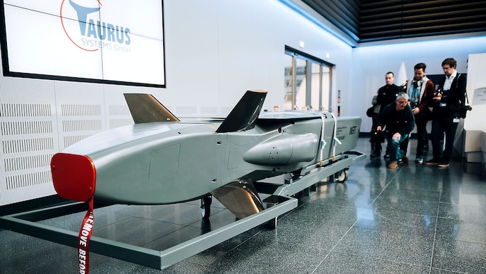 A Taurus cruise missile on display