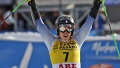 Federica Brignone jubelte in Aare. (Bild: AP)