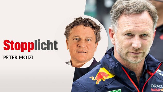 „Krone“-Sportchef Peter Moizi über die Causa Christian Horner. (Bild: Krone KREATIV, GEPA Pictures)